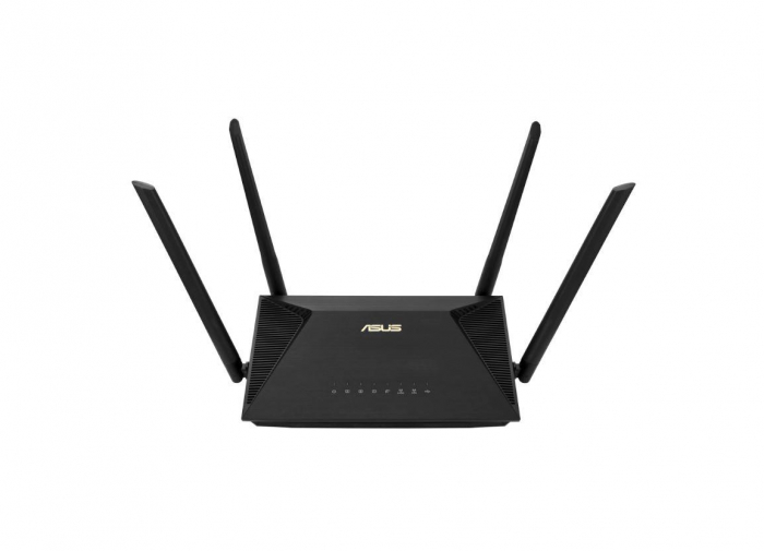 Router Wireless Asus RT-AX1800U; Standarde retea: IEEE 802.11a, IEEE 802.11b, IEEE 802.11g, IEEE 802.11n, IEEE 802.11ac, IEEE 802.11ax, IPv4, IPv6, 4 antene externe,Dual-Core processor, Memorie: 128 M