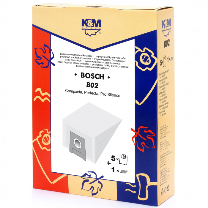 Sac aspirator pentru Bosch Siemens typ E,D,G, hartie, 5 saci + 1 filtru, KM