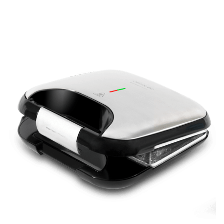 Sandwich-maker Cecotec 3050 Rock n Toast Fifty-Fifty, 750 W, Manere Cool Touch, Invelis RockStone, 2 sandwich-uri, Indicator luminos, Argintiu