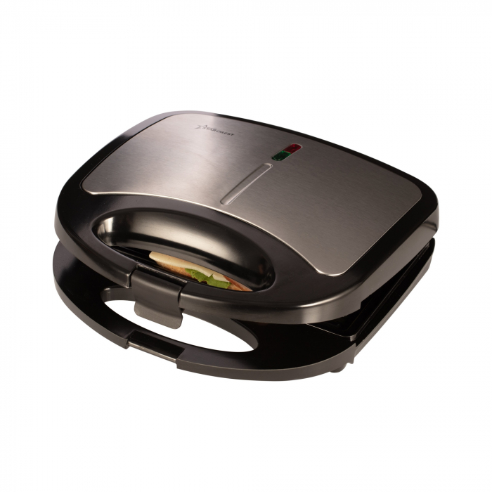 RESIGILAT - Sandwich maker STARCREST SSM-2112BK, 750 W, Placi tip Grill, Indicator luminos, Maner Cool Touch, Inox/Negru [3]