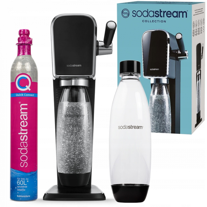 Saturator de apa SodaStream Art, negru, 1 sticla sticla de plastic, 1 sticla QuickConnect