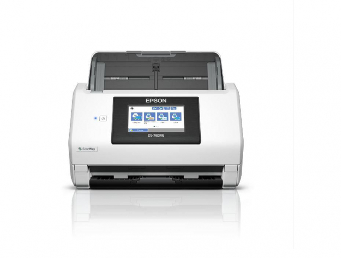 Scanner Epson DS-790WN, dimensiune A4, tip sheetfed, viteza scanare: 45ppm alb-negru si color, rezolutie optica 600x600dpi, ADF Single Pass 50 pa...