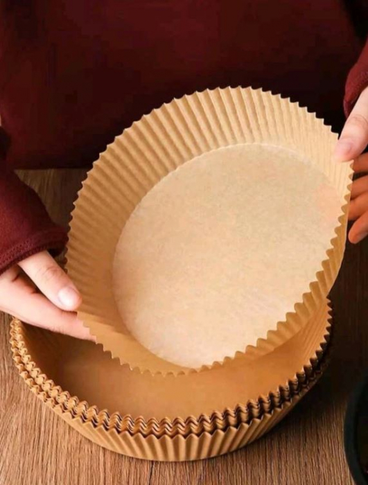 Set 50 hartii de copt pentru friteuza Unica folosinta 16x20x4.5 cm Maro [5]