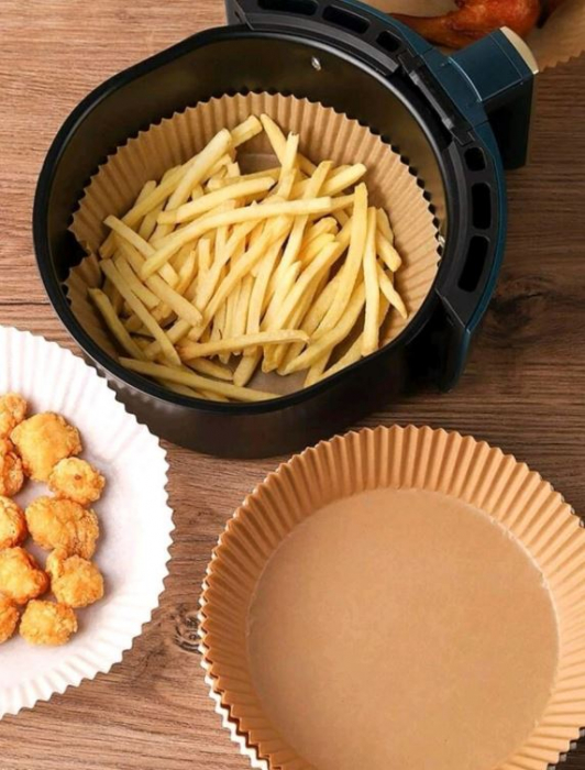 Set 50 hartii de copt pentru friteuza Unica folosinta 16x20x4.5 cm Maro [6]