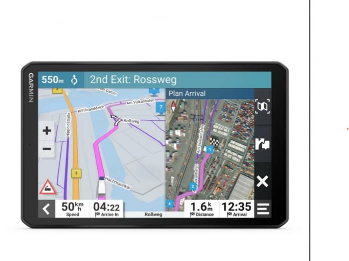 Sistem de navigatie camioane Garmin GPS Dezl LGV 810 ecran 8 , rezolutie afisaj 1280x800 pixeli, autonomie 2 ore, baterie litiu-ion reincarcabila, suporta card microSD, 32GB stocare interna