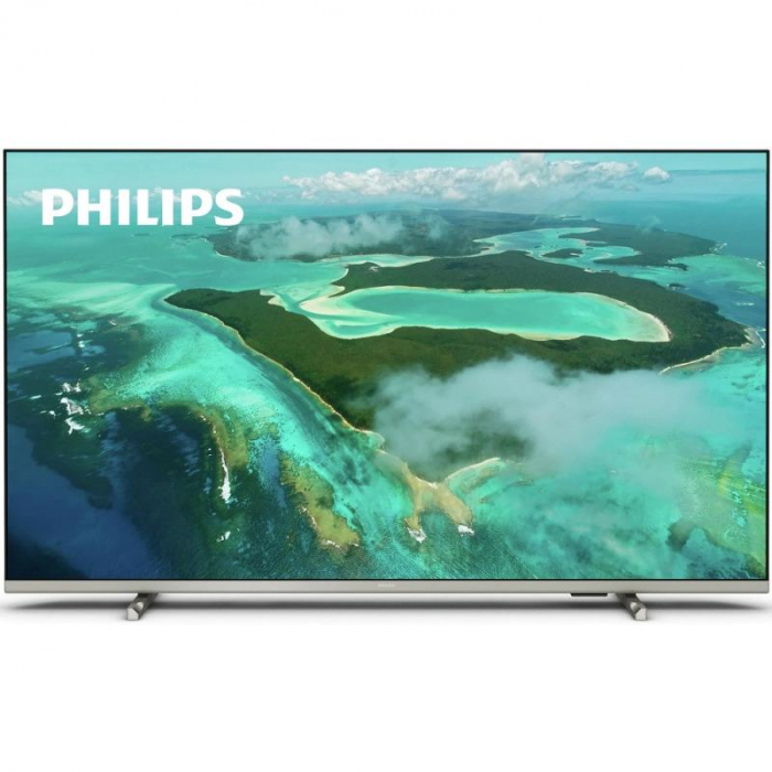 Smart TV Philips 43PUS7657 12 (Model 2022) 43 (108CM), LED 4K, Silver, Flat, Saphi, Mirroring iOS Android, Pixel Precise Ultra HD, HDR10+ HLG Dolby Vision, 60 Hz, DVB-T T2 T2-HD C S S2, 20 W, Wi-Fi,