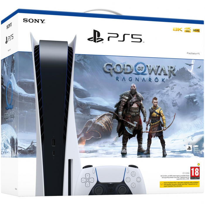 Sony PlayStation 5 Disc Edition 825GB White God of War Ragnarok Bundle