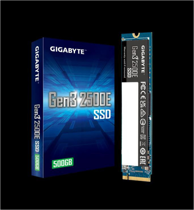 SSD GIGABYTE Gen3 500GB, M.2, PCIe 3.0x4, NVMe1.3, viteza citire: 2300 MB s, Viteza scriere: 1500 MB s.