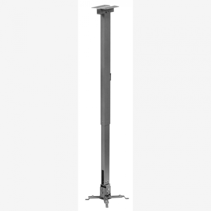 Suport de tavan telescopic Sopar Tapa 23059, inaltime reglabila intre 70-120 cm, suporta pana la 12 kg, grad de inclinare de + - 20 + - 10 , rotatie + - 10 , din otel, argintiu