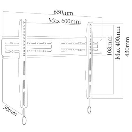 Suport TV de perete CPF600, fix, 37"-70", negru [2]