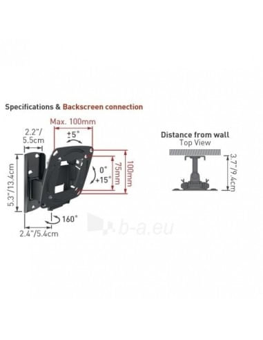 Suport TV Wall Moun E120.B 15"-29"Fix, Negru [2]