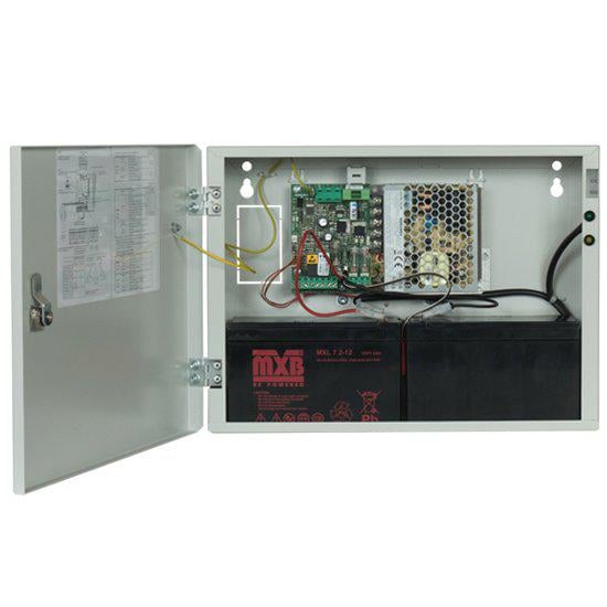 Sursa de alimentare pentru sisteme de detectie incendiu 24V 2.5A in cutie metalica Merawex ZSP100-2.5A-07, loc pentru 2 acumulatori 12V 9Ah, Tensiune de intrare: 100 230VAC, eficienta ridicata sub sar