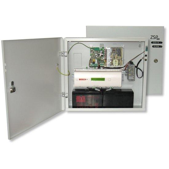 Sursa de alimentare pentru sisteme de detectie incendiu 24V 2.5A in cutie metalica Merawex ZSP100-2.5A-18, loc pentru 2 acumulatori 12V 18Ah. Tensiune de intrare: 100 230VAC, eficienta ridicata sub sa