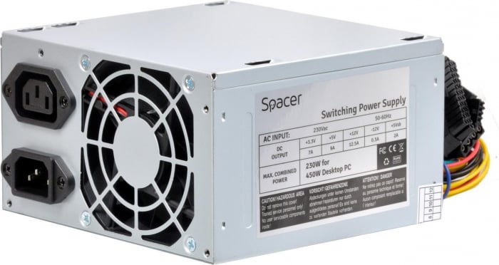 Sursa Spacer ATX 450, 230W for 450 Desktop PC, , zSPS-ATX-450,