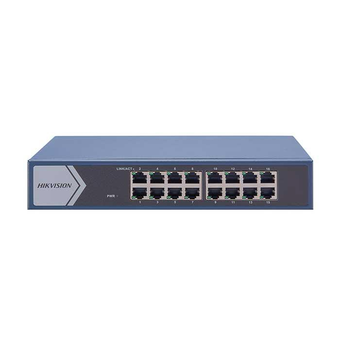 Switch 16 porturi Gigabit Hikvision DS-3E1516-EI, L2, Smart Managed, 16 A gigabit fiber optical ports, Switching capacity 32 Gbps, Packet forwarding rate: 23.808 Mpps, Standard: IEEE 802.3, IEEE 802.3