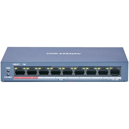Switch 8 porturi PoE Hikvision DS-3T1310P-SI HS prezinta 8 A 10 100 Mbps PoE port,1 A 1 Gbps RJ45 port,1 A 1 Gbps fiber optical port, RJ45 ort,full duplex,MDIMDI-X adaptive, IEEE 802.3,IEEE 802.3ab,IE