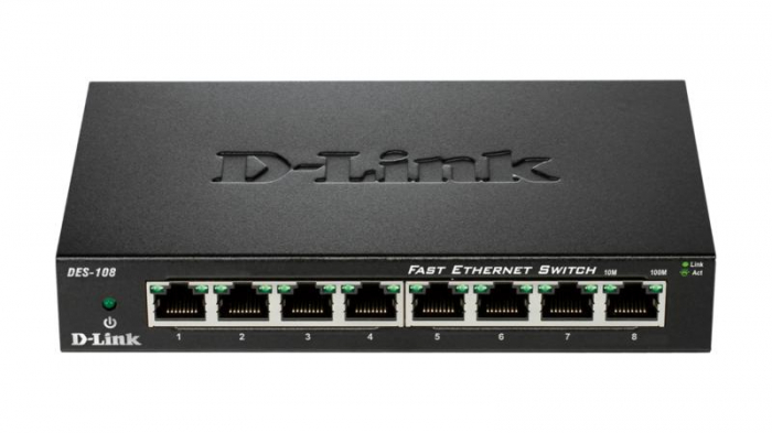 Switch D-Link DES-108, 8 port, 10 100 Mbps