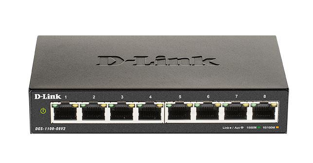 Switch D-Link DGS-1100-08PV2, 8 port, 10 100 1000 Mbps