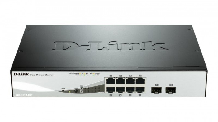 Switch D-Link DGS-1210-08P, 8 port, 10 100 1000 Mbps