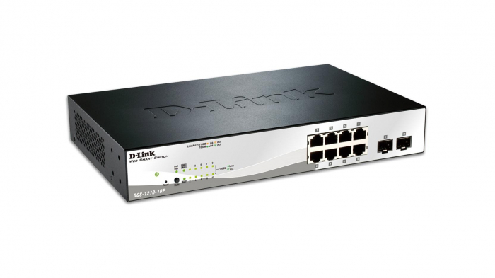 Switch D-Link DGS-1210-10P, 8 port, 10 100 1000 Mbps