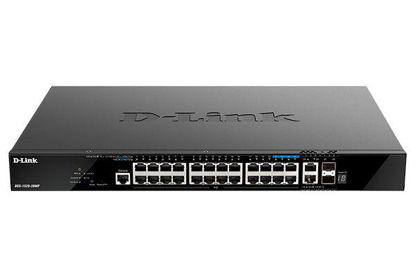 Switch D-Link DGS-1520-28MP, 28 porturi Gigabit,24 x 10 100 1000Base-T, 2 x 10GBase-T, 2 x 10G SFP+, Switching Capacity: 128 Gbps, Maximum Forwarding Rate: 104.16 Mbps, POE budget: 370W, L3 Managed.