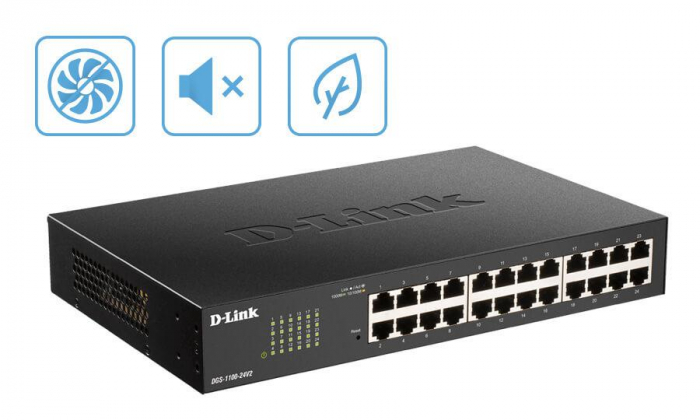 Switch D-Link Gigabit DGS-1100-24PV2, 24 port, 10 100 1000 Mbps