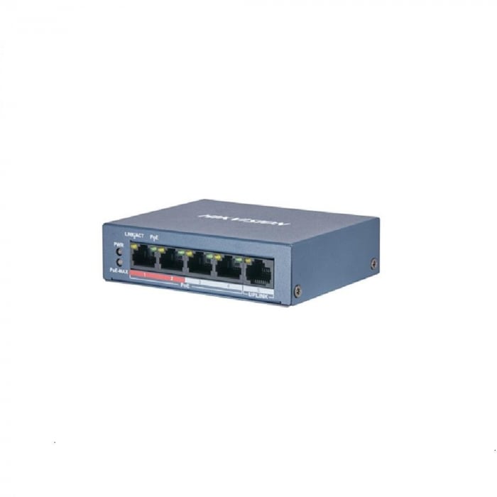 Switch Hikvision DS-3E0105P-E M(B), 4-port, PoE
