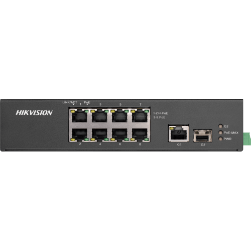 Switch Hikvision DS-3T0310HP-E HS, 8-Port, HiPOE