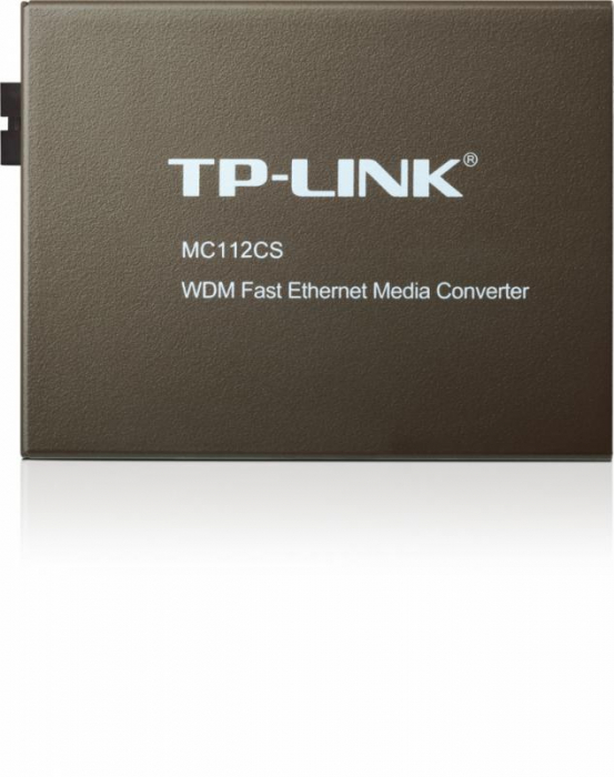 Switch media convertor TP-Link, 2 porturi (1x100Mbps SC, 1x10 100 Mbps (RJ-45)), BiDi 10 100Base-TX to 100Base-FX (SC), Single-Mode, 20Km, WDM type B (se foloseste in pereche cu MC111CS), single fibe