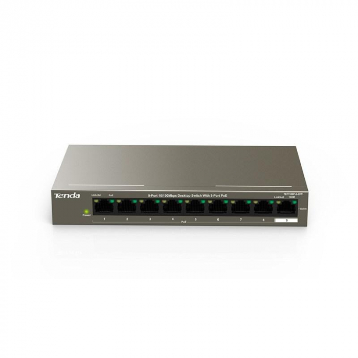 Switch Tenda TEF1109P-8-63W, 9 Port, 10 100 Mbps