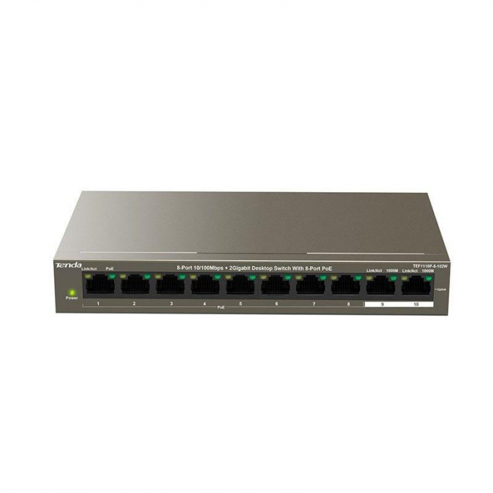 Switch TENDA TEG1109P-8-102W, 8 Port, 10 100Mbps