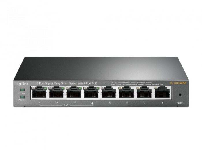 Switch TP-LINK TL-SG108PE, 8 port, 10 100 1000 Mbps