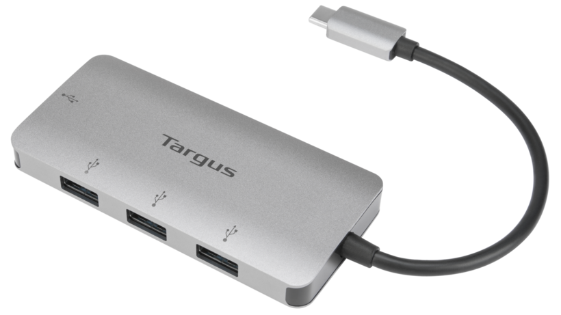 Targus hub usb-c la 4x usb-a, rata transfer 5gbps per port usb-a, gri