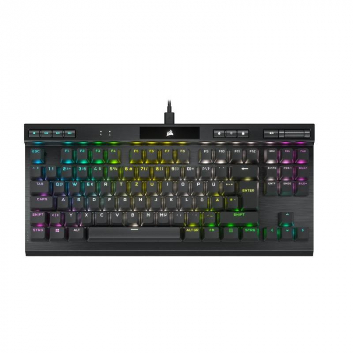 Tastatura Gaming Mecanica Corsair K70 RGB TKL Champion Series, Iluminare RGB iCUE, Switch Optic Corsair OPX Rapidfire, Butoane Doubleshot PBT, Ne… PlataCard