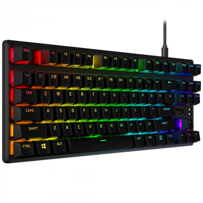 Tastatura hp hyperx alloy origins core pbt, mecanica, type-c, rgb, neagra