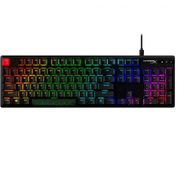 Tastatura hp hyperx alloy origins pbt, tastatura mecanica, cablu usb type-c detasabil, iluminare rgb, anti-ghosting,neagra
