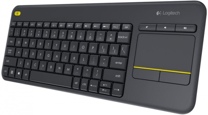 Tastatura Wireless Logitech K400 Plus Dark, Black, USB, Touchpad