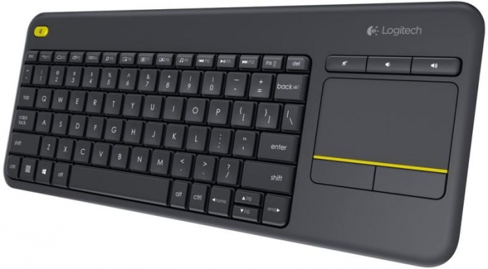 Tastatura wireless logitech k400 plus dark, black, usb, touchpad