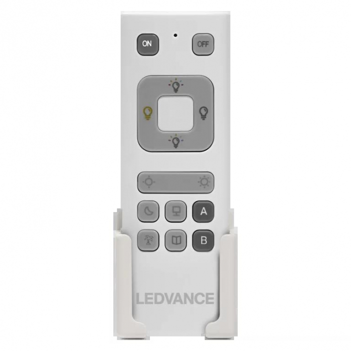 Telecomanda Ledvance SMART+ WiFi, 12x4.1x1.9cm, Gri, 2x baterii AAA neincluse, pana la 15 surse corpuri de iluminat, cu optiunile de dimare, control RGB si setare de scene luminoase