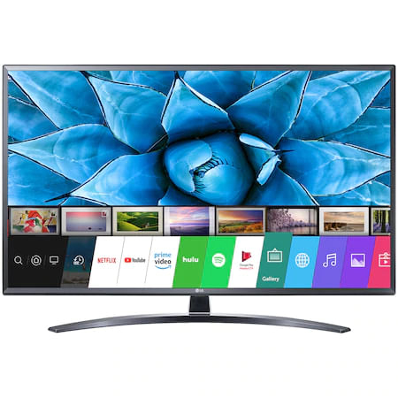 Televizor LG 49UN74003LB, Diagonala 123 cm, Smart, 4K Ultra HD, LED, Clasa F, Ultra Surround, ThinQ AI, webOS, Negru