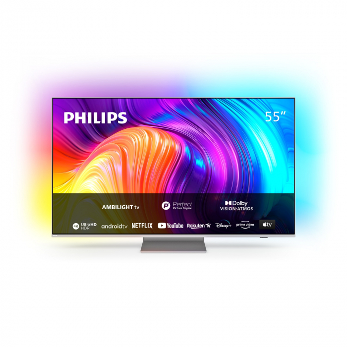 Televizor Philips Ambilight The One LED 55PUS8807, 139 cm, Smart Android, 4K Ultra HD 120Hz, Clasa G