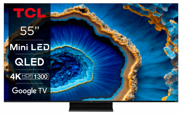 Televizor Smart QLED TCL 55C805 139 CM (55 ) 4K Ultra HD 240Hz Wi-Fi (Model 2023)