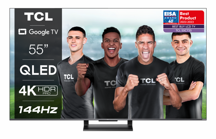 Televizor TCL QLED 55C735, 139 cm (55 ), Smart Google TV, 4K, 144 hz