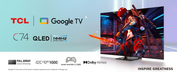 Televizor TCL QLED 65C745, 164 cm (65 ), Smart Google TV, 4K, 144Hz