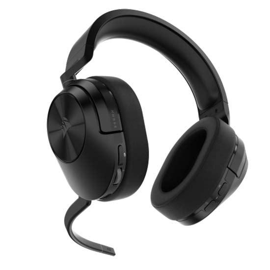 The CORSAIR HS55 WIRELESS Gaming Headset matches low-latency 2.4GHz wireless audio, Bluetooth and Dolby Audio 7.1 surround sound on PC and Mac with lightweight construction for essential all-day com