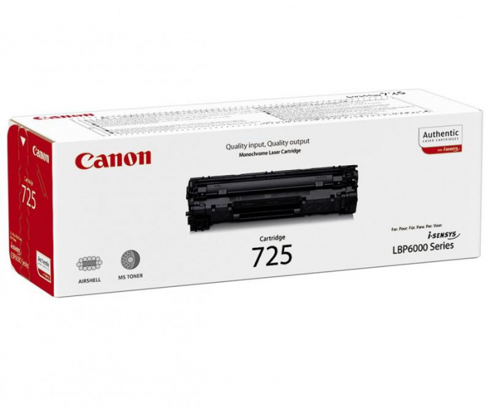 Toner Canon CRG725, black, capacitate 1600 pagini, pentru LBP6000, MF 3010.