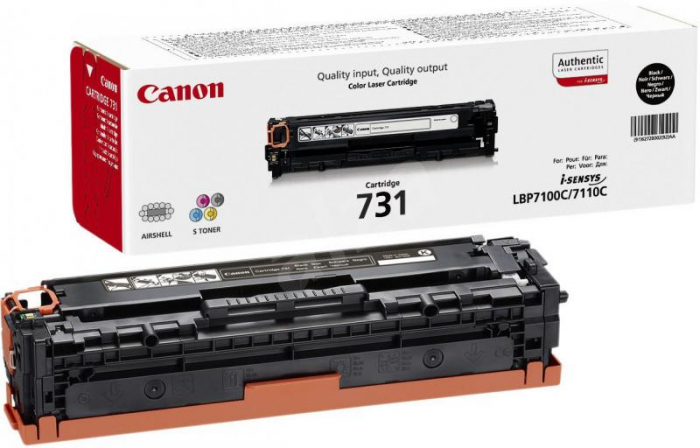 Toner Canon CRG731B, black, capacitate 1400 pagini, pentru LBP7100C, LBP7110C