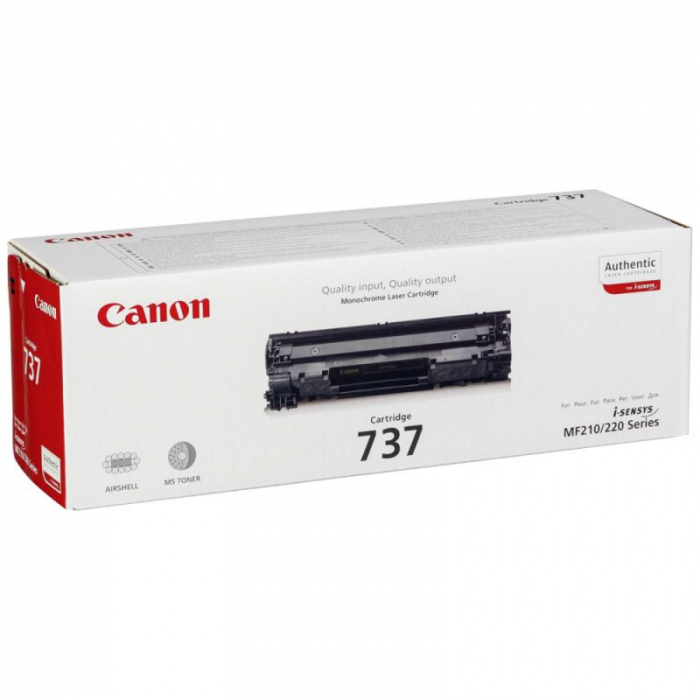 Toner Canon CRG737, black, capacitate 2400 pagini, pentru MF22x MF21x