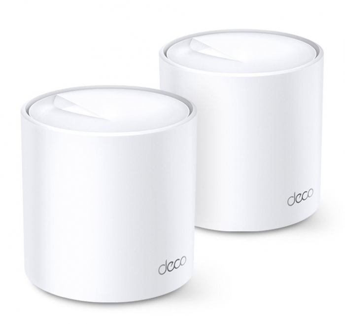 TP-Link AX1800 whole home mesh Wi-Fi 6 System, Deco X20(2-pack); Wireless Standards: IEEE 802.11a n ac ax 5GHz, IEEE 802.11b g n ax 2.4GHz, Signal Rate: 575 Mbps on 2.4GHz, 1200 Mbps on 5GHz, 1024QAM
