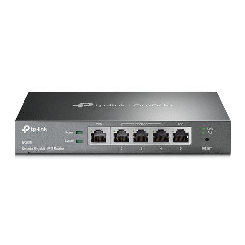 TP-Link ER605 OMADA GIGABIT VPN ROUTER, Standards and Protocols:IEEE 802.3, 802.3u, 802.3ab, IEEE 802.3x, IEEE 802.1q, Interface: 1 Fixed Gigabit WAN Port, 1 Fixed Gigabit LAN Port, 3 Changeable Gigab